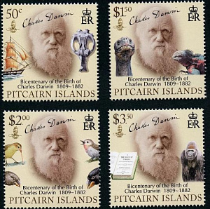 Питкерн,2009, Ч.Дарвин, 4 марки